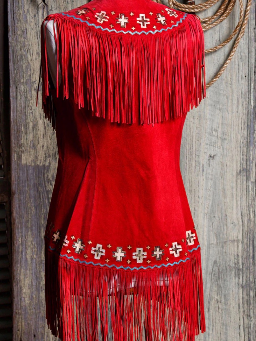 Patricia Wolf Suede Cody Vest-Four Winds Paint - Picture 3 of 8